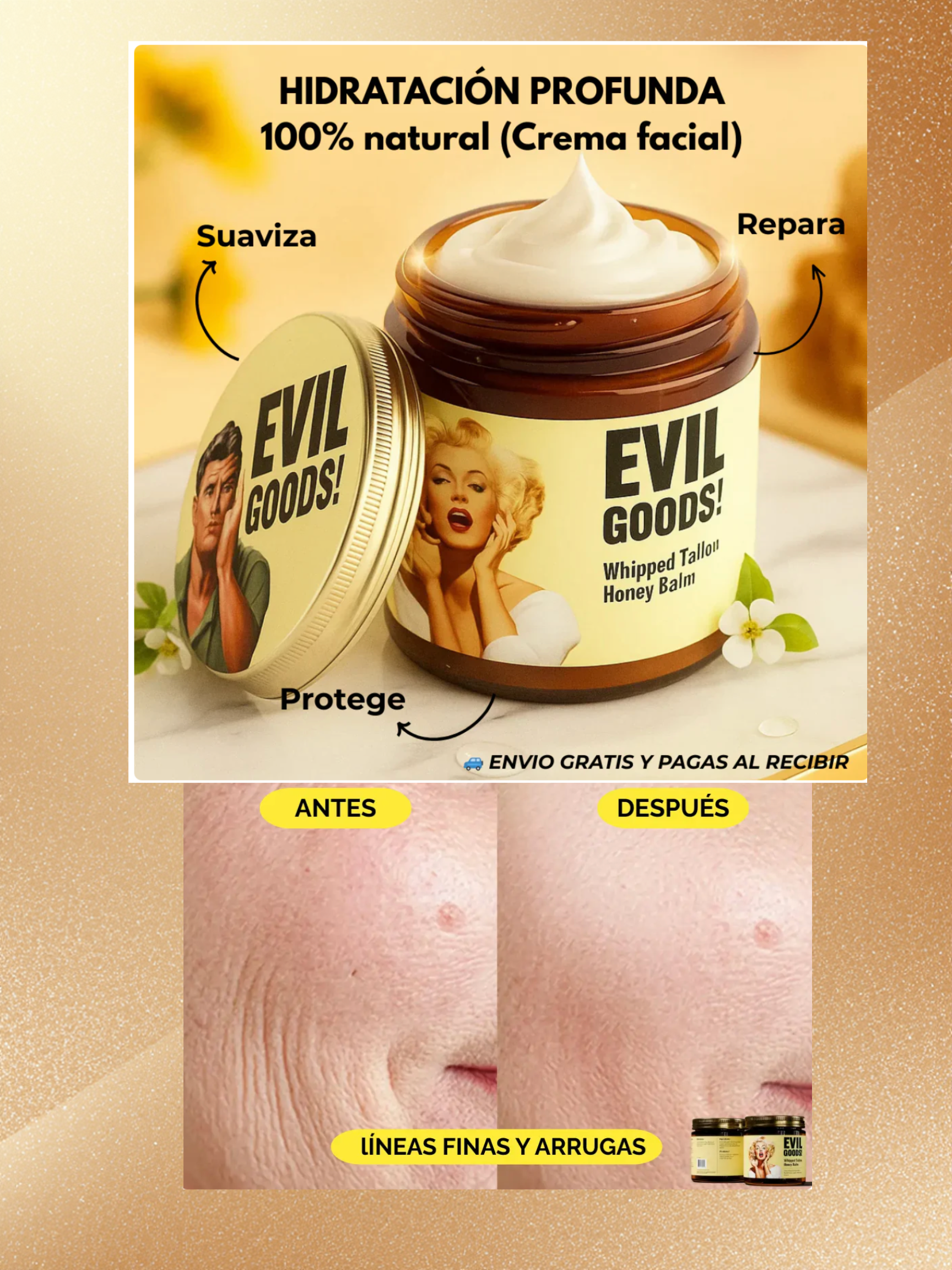 Evil Goods®  Sebo de Res 60 ml! Restauración profunda para tu piel